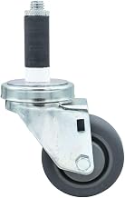BK Resources 3" Gray Rubber 1" Expanding Stem Swivel Caster for Work Tables, NSF, 250lb Capacity Per Wheel