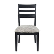 Upholstered Ladderback Dining Chairs Set of by Starlight Canyon Home – Acacia, Dark Charcoal, Pack of 2
