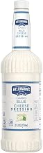 Hellmann's Classics Blue Cheese Salad Dressing Bottles, 32 Fl Oz, 6 Pack | Ready to Use, Gluten Free, No Artificial Flavors or HFCS, Blue Cheese Chunks, Exceptional Cling, for Salads, Wings & Dips