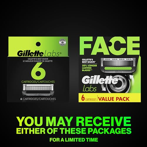 Gillette 6 Count (Pack of 1) / 6 Refills / Silver Shaving Gels