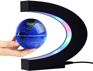 Magnetic Levitation Floating Globe World Map with C Shape Base (Blue 3" Globe)