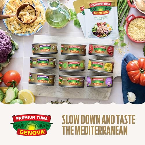 Genova Yellowfin Tuna in Olive Oil / 5 Ounce (Pack of 12) / 12 Tuna Fish