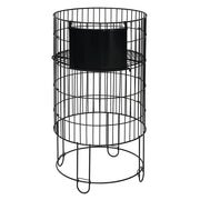 Round Black Wire Collapsible Dump Bin - 18"D x 32"H by HUBERT – Metal, Black, Model HEN-1916650