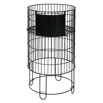 Round Black Wire Collapsible Dump Bin - 18"D x 32"H by HUBERT – Metal, Black, Model HEN-1916650