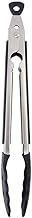 KitchenAid Gourmet Silicone Tipped Stainless Steel Tongs, Black