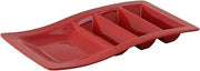 Tuxton China GZQ-800 Taco Plate, 14-5/8" x 8-5/8" x 1-5/8"H, Rectangular, Stackable, Microwave and Dishwasher Safe, Oven Proof, Fully Vitrified, Ceramic, TuxTrendz, Specialty Items, Cayenne
