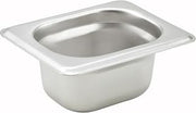 Winco 2" Silver 1/18 Size Deep Metal Food Pan / Steam Table Pan (Set of 96)