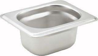 Winco 2" Silver 1/18 Size Deep Metal Food Pan / Steam Table Pan (Set of 96)