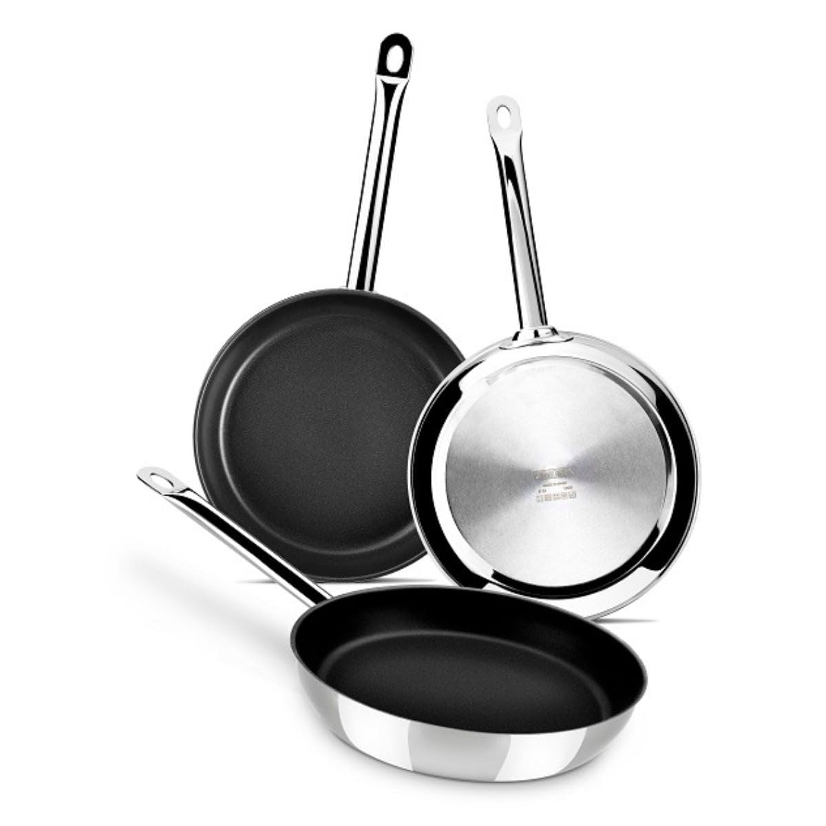 Chef Non-Stick-Fry-pan by Monix – 20cm, 1.4 liters, Stainless Steel, Schwarz, Model M461320