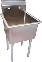 BK Resources BKUS-1-18-14 Utility Sink, 1 Compartment, SS, 18L x 18W x 14D