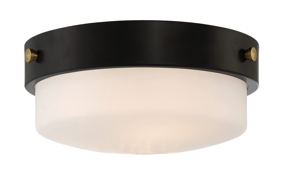 Oak Street 12" Flushmount Flat Black by Craftmade – 11" Width, Glass, Flat Black, Model X3212-FB