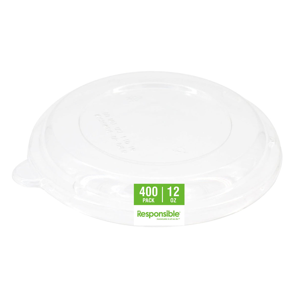Clear Lids 12 oz Bowls by Responsible Products – 12 oz Lids (400 Count), Other, Clear, Pack of 400, Model RP-12BCDL-400