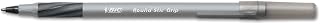 BIC GSFG11BK Round Stic Grip Xtra Comfort Ballpoint Pen, Black Ink, .8mm, Fine, Dozen