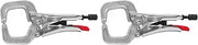 6" Locking C-Clamp, Round Tip, Max Clamping Capacity: 2″ (50 mm), Throat Depth: 1-13/16″ (46 mm), Vinyl Coated Quick Release Handle, PR6, Strong Hand Tools (Pack of 2)