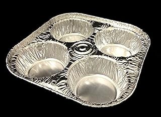 Handi-Foil 4-Cavity Cup Aluminum Foil Muffin Cupcake Pan - Disposable Baking Tin (pack of 75)