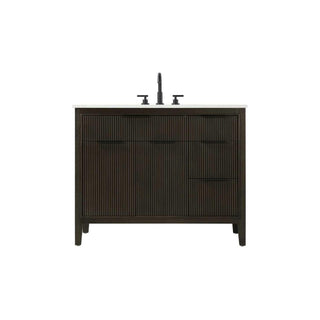 42" Single Bathroom Vanity in Chocolate Oak by Elegant Kitchen and Bath – unspecified, Aluminum, Chocolate, Model VF29842CO