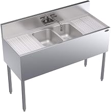 Krowne KR19-42C Royal Series Two Compartment Underbar Sink, 48"W x 19"D
