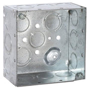Wiring 4" TKO Knockouts 2-1/8" Deep Square Box by Hubbell – HUBBELL WIRING, Alloy Steel, Gray