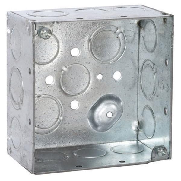 Wiring 4" TKO Knockouts 2-1/8" Deep Square Box by Hubbell – HUBBELL WIRING, Alloy Steel, Gray