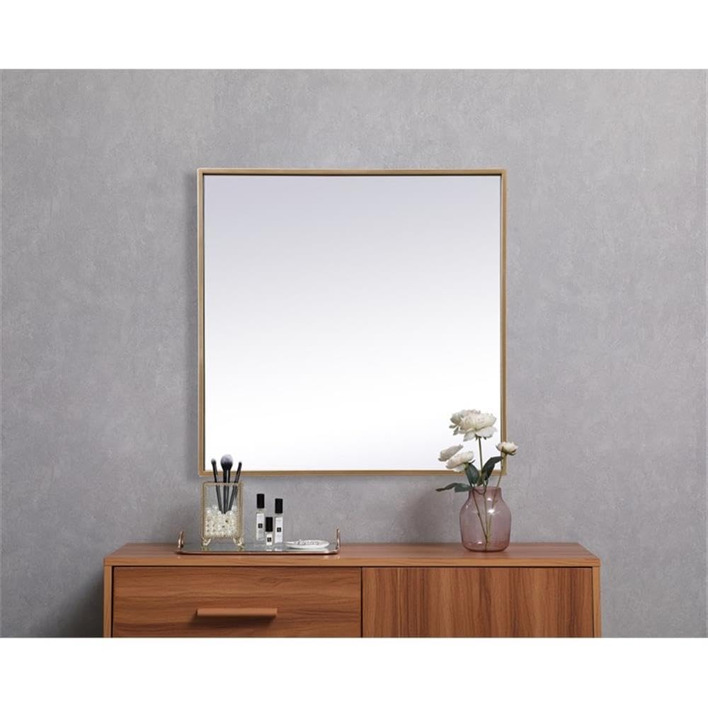 Elegant Decor Brass / 24"L x 24"W / Modern Wall-Mounted Mirrors