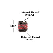E-Z LOK M10-1.5 Internal Threads, 9/16-12 External Threads, 13.08mm Length / M10 x 1.5 / Red Thread Locking Inserts