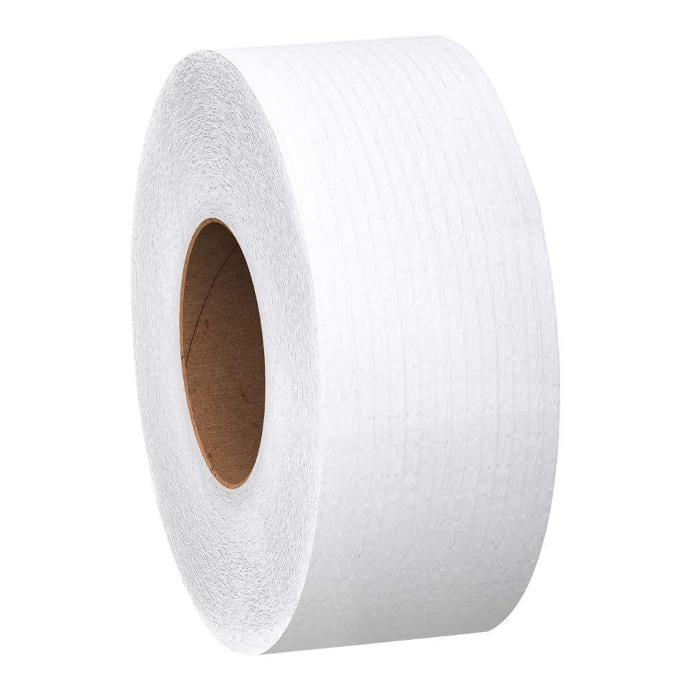 White Scott JRT Jr. Bathroom Tissue by Kimberly-Clark – 1000' x 3.55", Recycled Fiber, White, Pack of 12, Model 07805