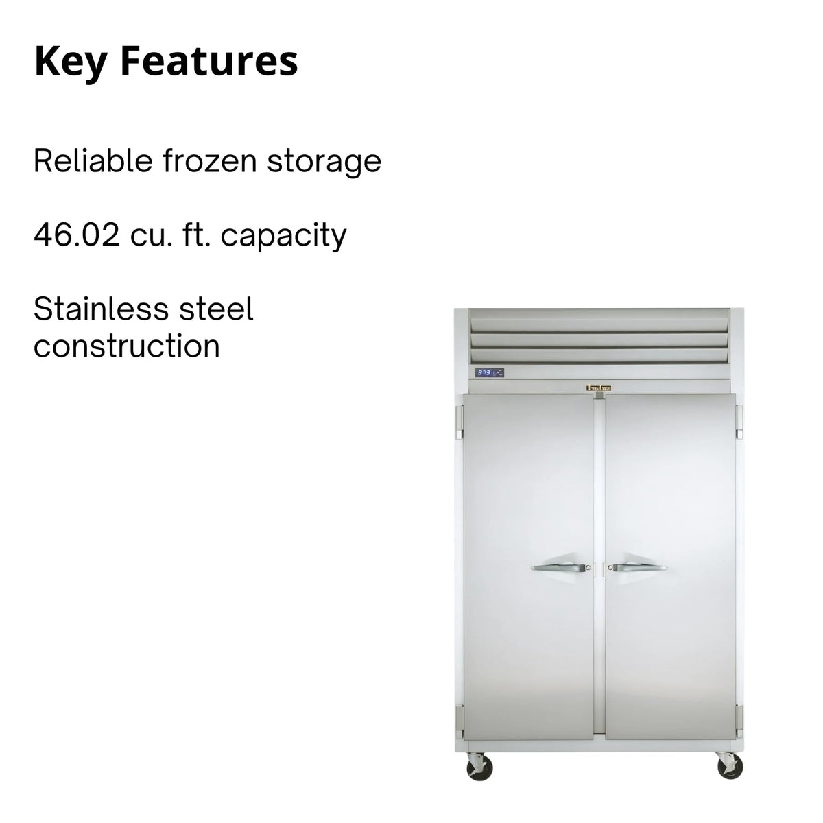 G-Series Solid Door 2-Section Freezer by Traulsen – 46.0 cubic_feet, stainless steel, Model G22010