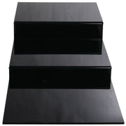 Deli Riser 3-Step Gloss Black Acrylic Riser - 12" L x 29 3/4 W x 4 1/4 H by HUBERT – Plastic, Black, Model AR3B