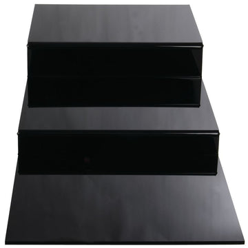 Deli Riser 3-Step Gloss Black Acrylic Riser - 12" L x 29 3/4 W x 4 1/4 H by HUBERT – Plastic, Black, Model AR3B