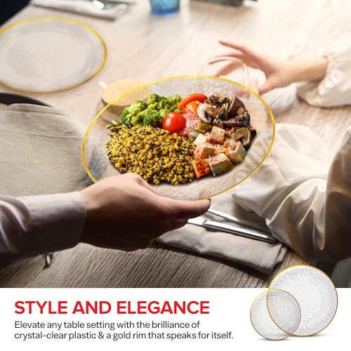 Stock Your Home 100 Pack / Clear and Gold / Classic Plates