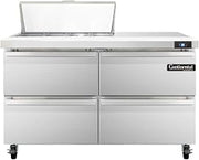 SW48-8C-D Sandwich Unit, 48" W, With 8 Pan Top Openings, Four Drawers & 19" Cutting Board