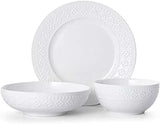 Pfaltzgraff Haisley 12-Piece Dinnerware Set, White