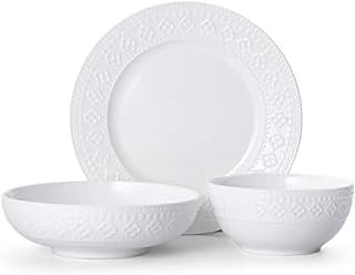 Pfaltzgraff Haisley 12-Piece Dinnerware Set, White