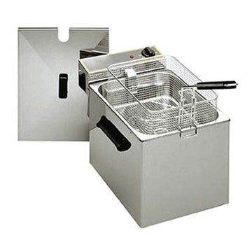 Sodir-Roller Single Electric Grill Fryer with Night Cover by Equipex – Stainless Steel, Silver, Model RF8SP