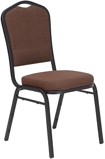 National Public Seating Silhouette Fabric Stack Chair Choclatier with Black Sandtex Frame