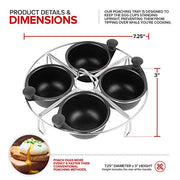 Modern Innovations 4 Egg Cups Tray / Stainless Steel / 4.0 cups Egg Poachers