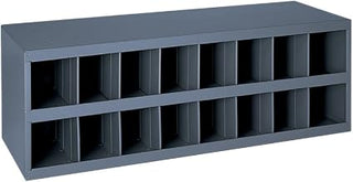 Durham 353-95 Gray Cold Rolled Steel 16 Opening Bin with Slope Self Design, 33-3/4" Width x 11-1/2" Height x 12" Depth