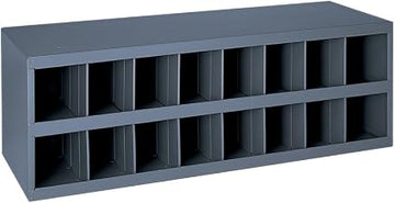 Durham 353-95 Gray Cold Rolled Steel 16 Opening Bin with Slope Self Design, 33-3/4" Width x 11-1/2" Height x 12" Depth