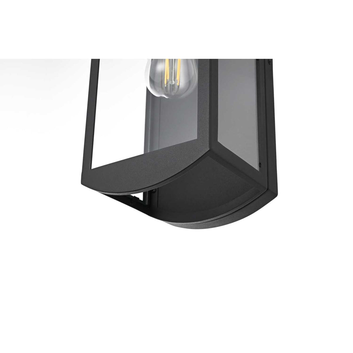 Miles One Light Outdoor Wall Sconce Black by Lighting Design – Iron, Black
