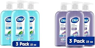 Dial Body Wash, Refresh & Renew Spring Water, 23 fl oz (Pack of 3) & Body Wash, Calm & Soothe Lavender & Jasmine Scent, 23 fl oz, Pack of 3