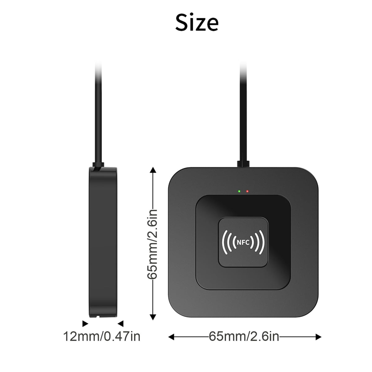 Smart Card Reader Military by Aiyingmei – Black, Model cac nfc
