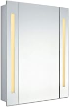 Elixir Rectangle Medicine Storage Mirror Cabinet with 15W LED Lighting Bars