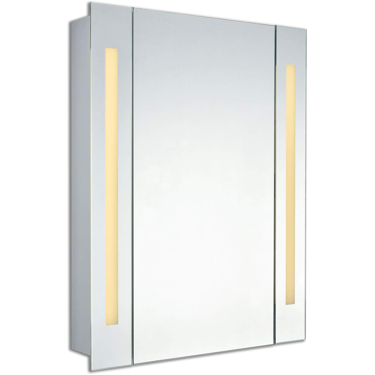 Elegant Decor Elixir Rectangle Medicine Storage Mirror Cabinet with 15W LED Lighting Bars by Elegant Lighting – 23.5"Lx5.5"Wx30"H, Alloy Steel, Silver, Model MRE8001