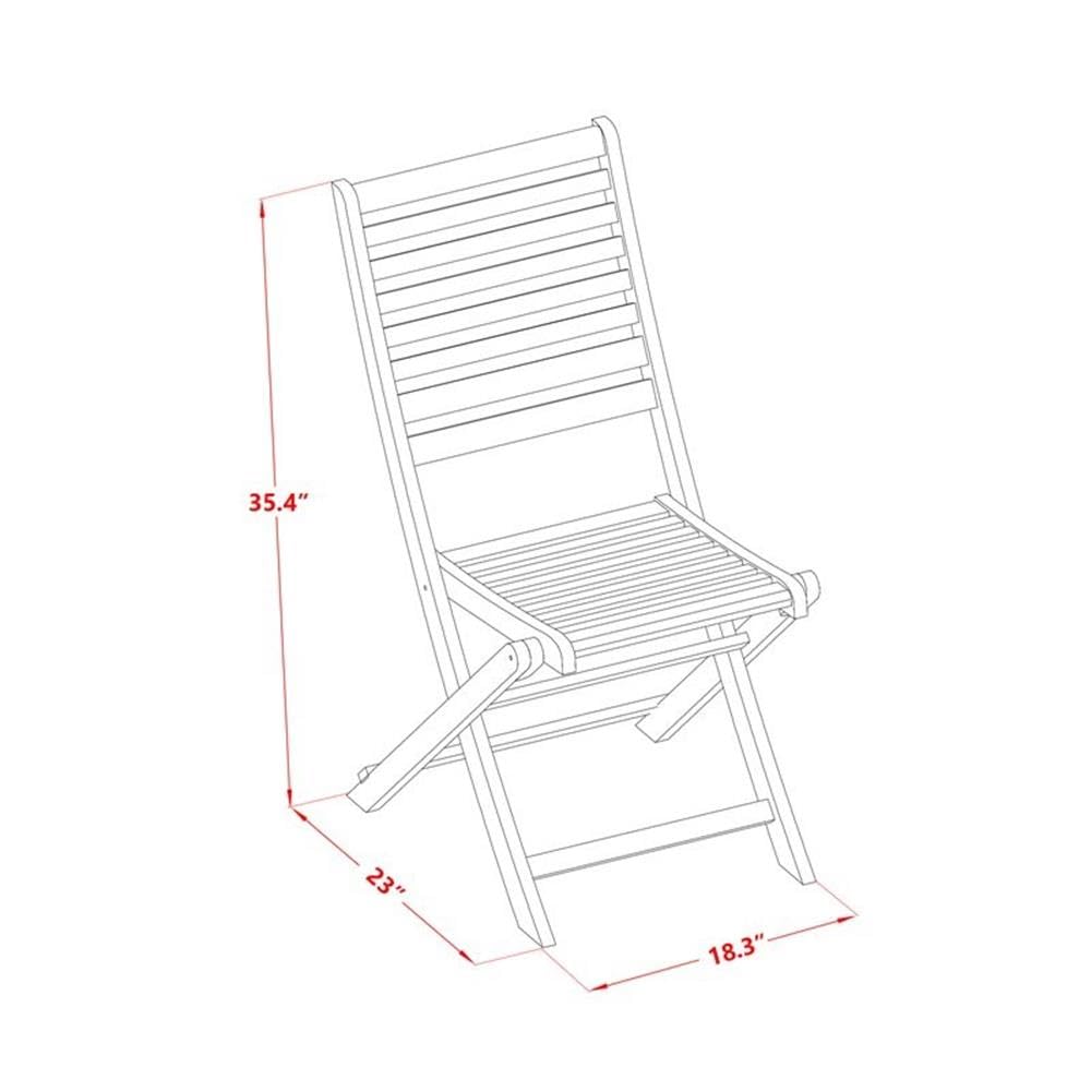 East West Furniture Natural Oil / BBSCWNA / Set of 2 Patio Dining Chairs