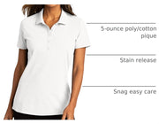 Women's SuperPro React Short-Sleeve Polo Shirt White by Port Authority – Medium, Stain, White, Model LK810