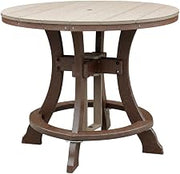 Weatherwood Counter Height Round Table with Tudor Brown Base, Polyethylene Material, Multi Color Finish, Durable Outdoor Dining Furniture