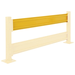 Protective Rail Barrier 8 Ft. Rail by Global Industrial – 92"L x 3"W x 12"H, Alloy Steel, Yellow, Model 436728 (R-8)
