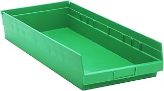 QUANTUM STORAGE SYSTEMS K-QSB116GN-3 3-Pack Plastic Shelf Bin Storage Containers, 23-5/8 inch x 11-1/8 inch x 4 inch, Green