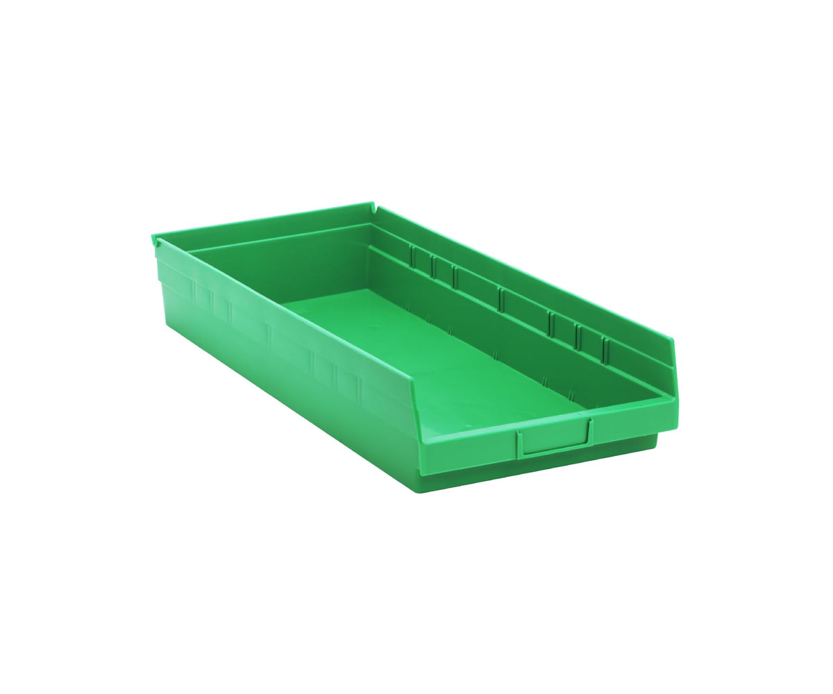 QUANTUM STORAGE SYSTEMS Green / 24L x 12W x 4H / Economy 4" Shelf Bins Open Storage Bins