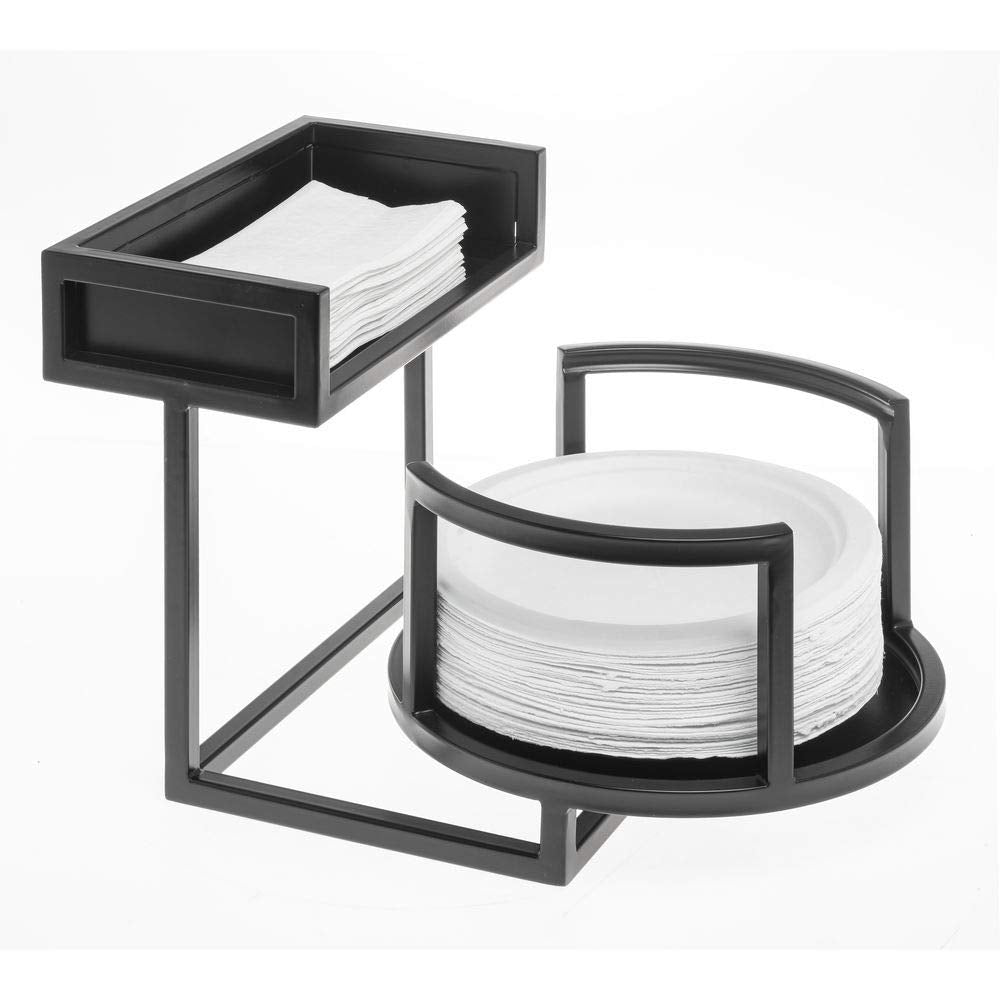 Cup and Lid Holder by HUBERT – 10 1/2" x 15 1/2" x 9 4/5", Carbon Steel, Grey